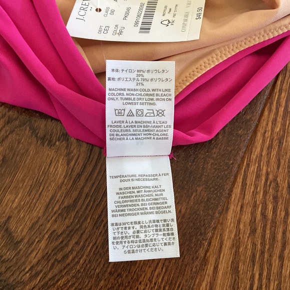 J.Crew Factory High Waist Tie Bikini Bottoms in Radiant Fuchsia Medium - Picture 10 of 12